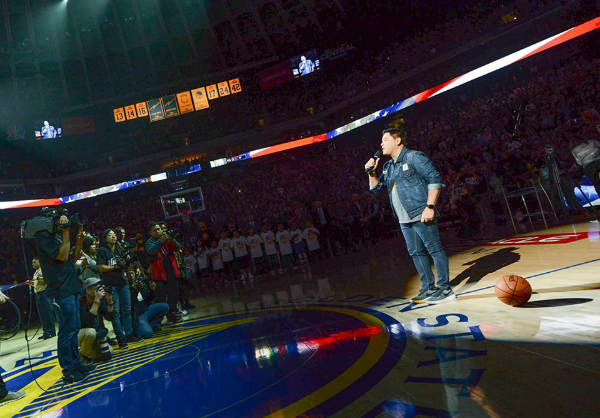 Martin Nievera Sings the US Anthem at the Golden State Warriors Game